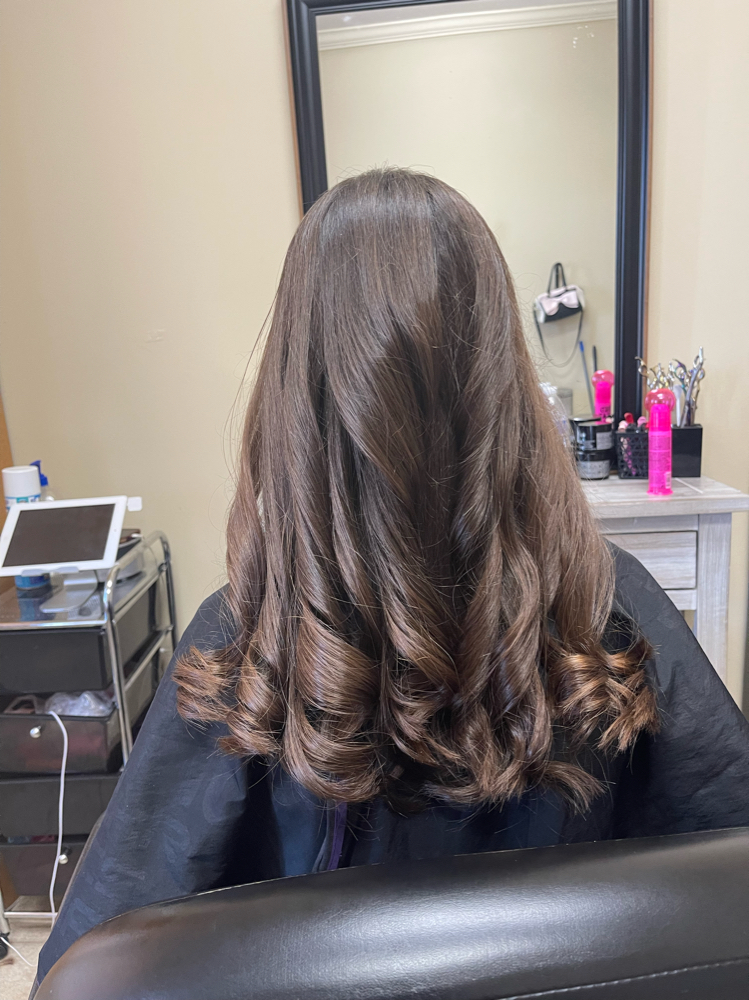 Hair color correction example at Precise Color N Cut in Alpharetta, Georgia