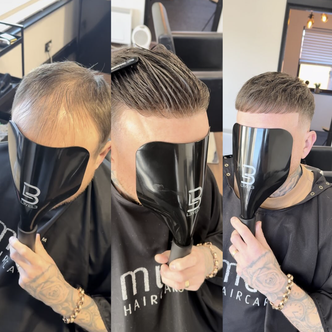 Hair system styling example for Alpharetta, Georgia